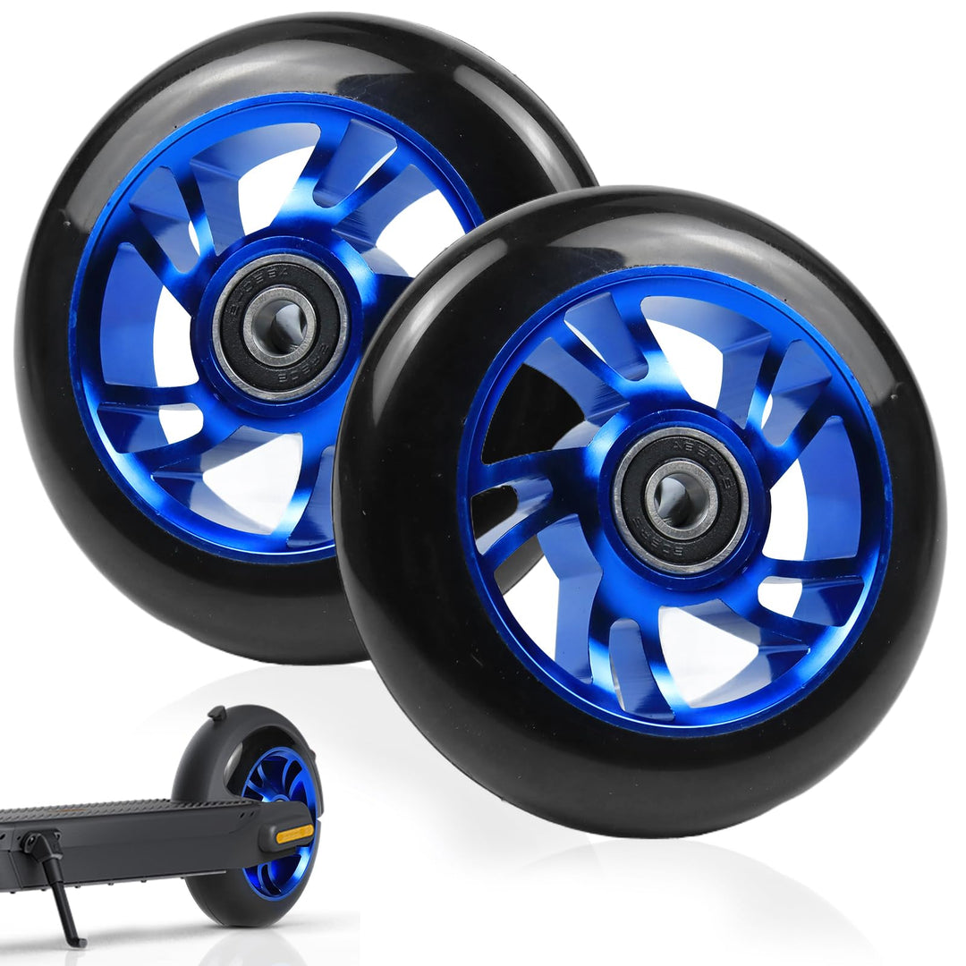 Stunt Scooter Rollen, 2 Stück 100mm Scooter Ersatzräder mit Lager, 100 x 24mm Reifen Mit Felgen Aus