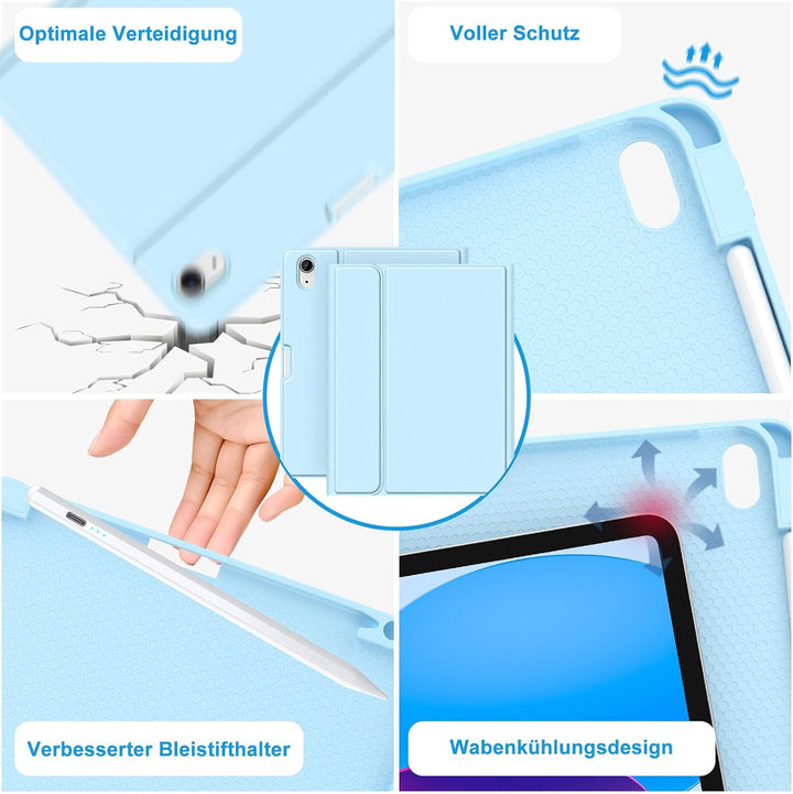 MMK Hülle mit Tastatur für iPad 10 Generation 2022(11/10.9 Zoll)/A16 11 Generation 2025, Abnehmbare