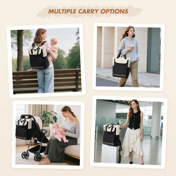 GOLF SUPAGS 25L Baby Wickelrucksack mit Tragbarer Wickelauflage und Kinderwagengurte, Lsoliertes Lun