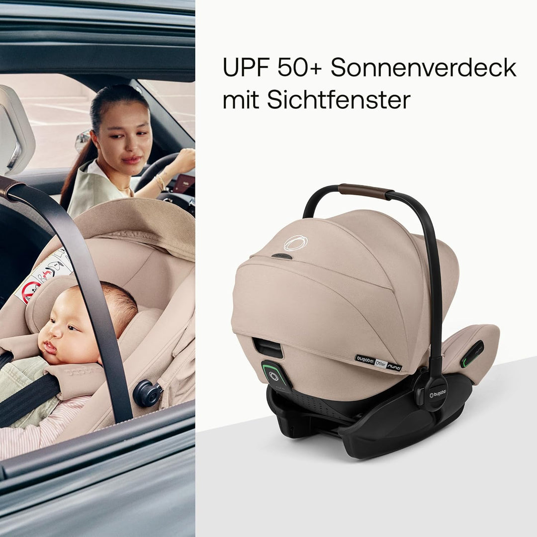 Bugaboo Otter by Nuna – i-Size Babyschale ab Geburt mit flacher Liegeposition, UPF 50+ Sonnenverdeck