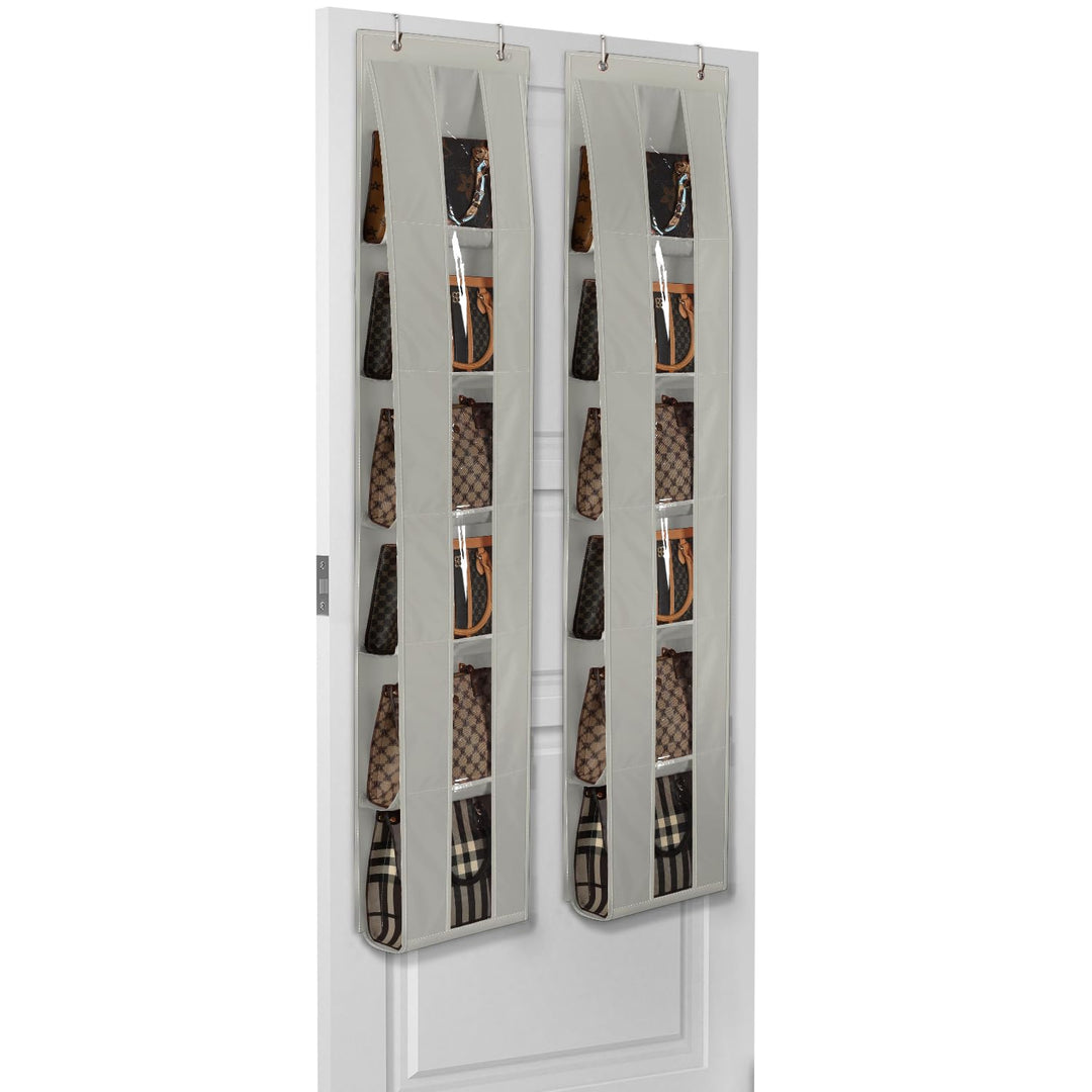 Lirex Handtaschen Organizer Über Tür, 2er Set mit 6 Etagen, platzsparender Organizer zur Aufbewahrun