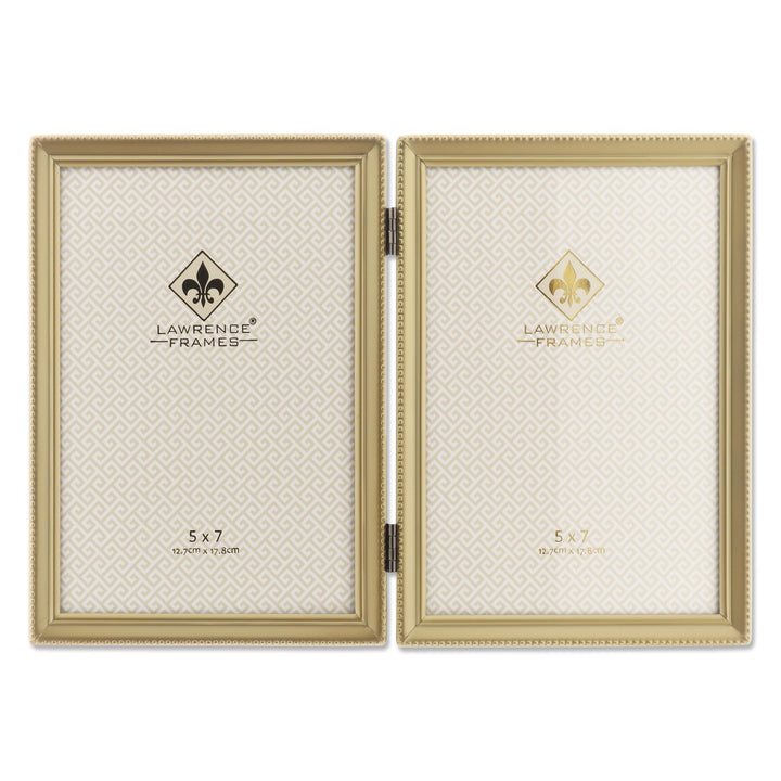 Lawrence Frames 11457D Doppel-Bilderrahmen, antikes Messing, 12,7 x 17,8 cm Goldfarben satiniert 5x7