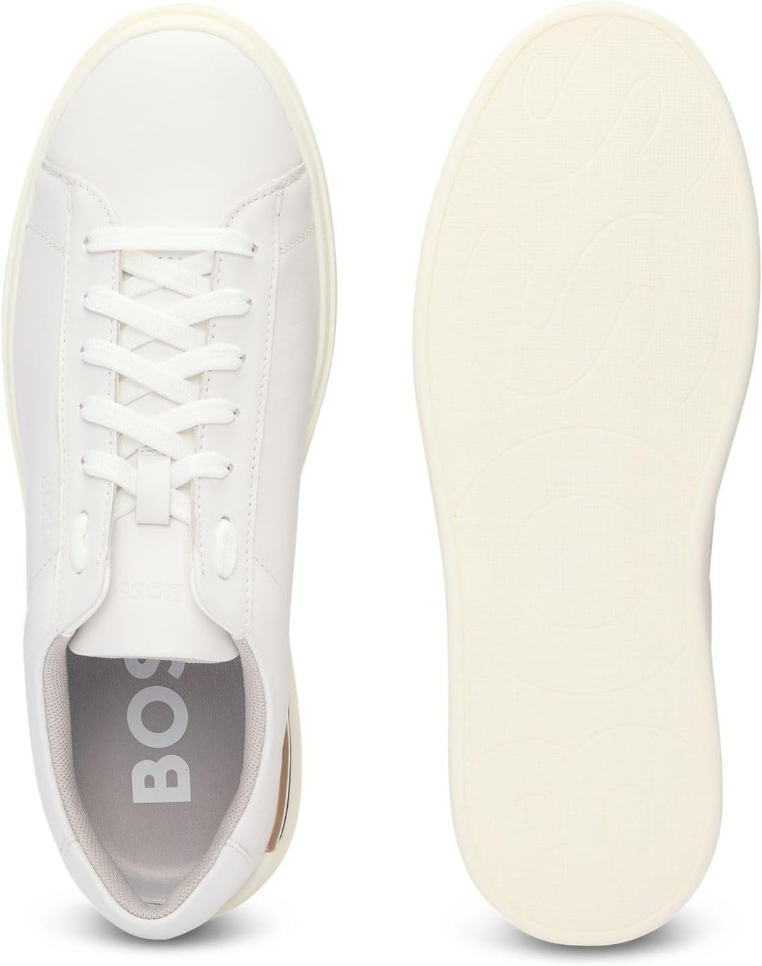 BOSS Herren Schuhe Schnürschuh Freizeitschuh Halbschuh Sneaker Clint Tenn 45 EU Weiss, 45 EU Weiss