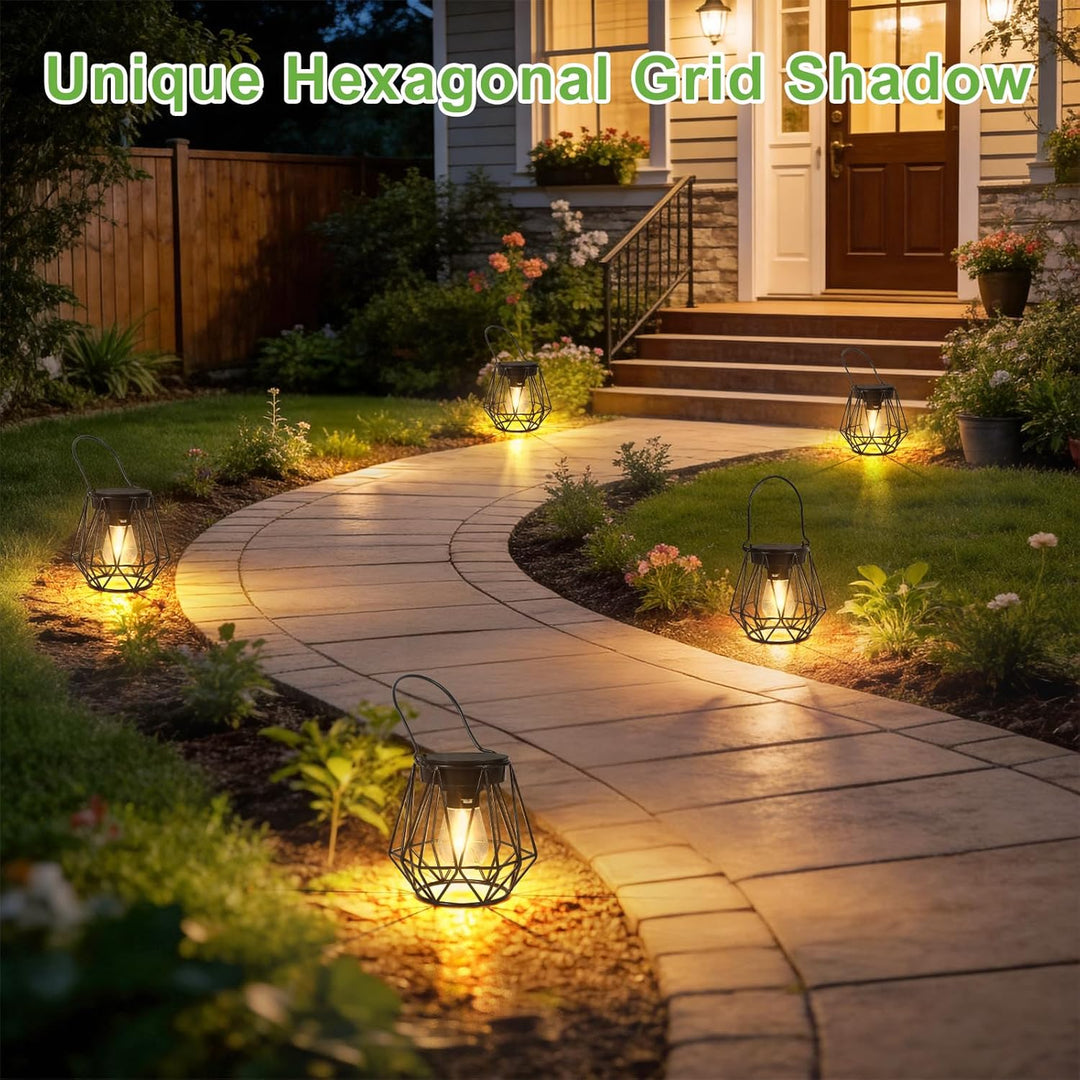 Kimjo Solarlaterne für Aussen, Solarlampen für Aussen Garten Hängend/Stehend, IP65 Wasserdicht Solar