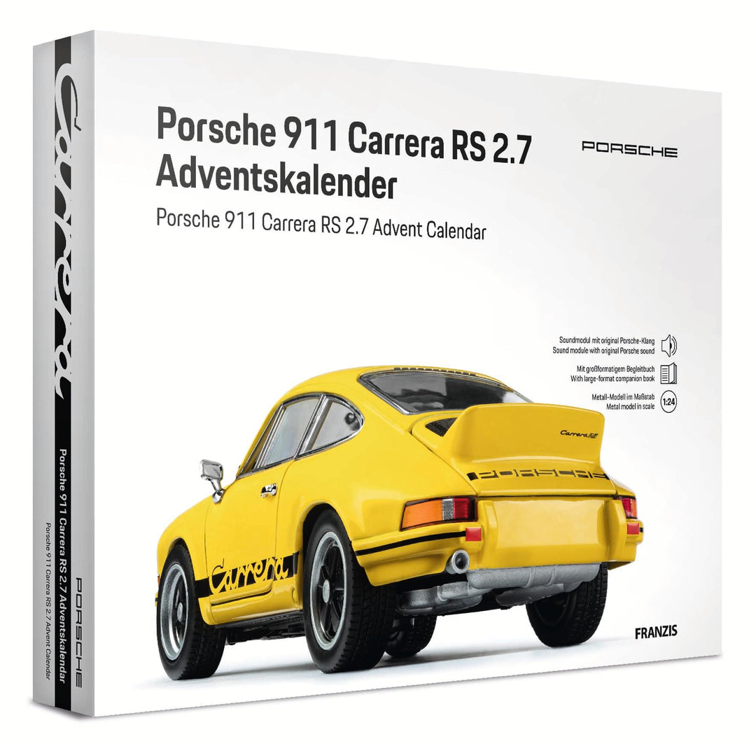 FRANZIS 55155 - Porsche 911 Carrera RS 2.7 Adventskalender, Metall Modellbausatz im Massstab 1:24, i
