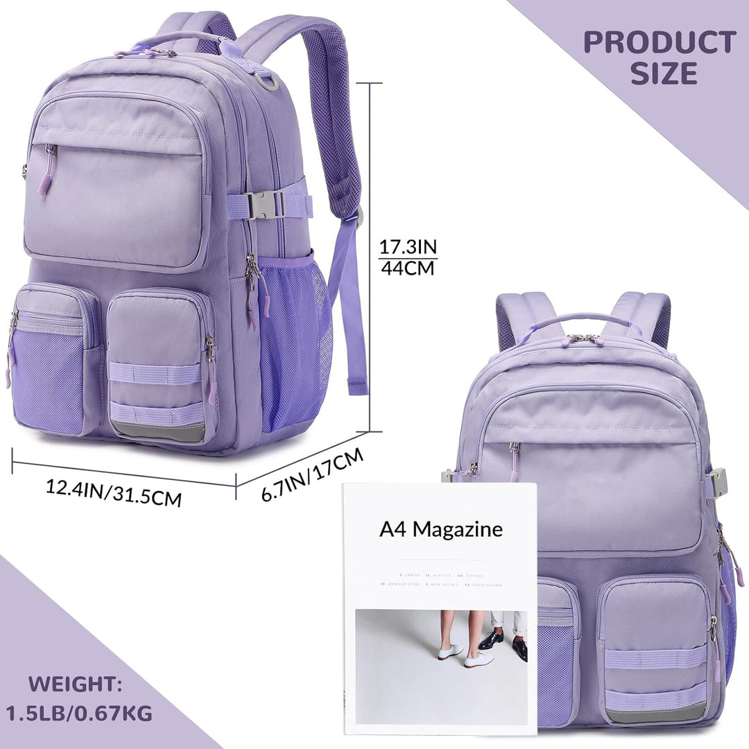 Lohol Big School Backpack College Büchertasche für Teenager Studenten, Multi Pockets Wasserdicht Cas