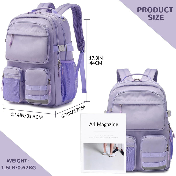 Lohol Big School Backpack College Büchertasche für Teenager Studenten, Multi Pockets Wasserdicht Cas