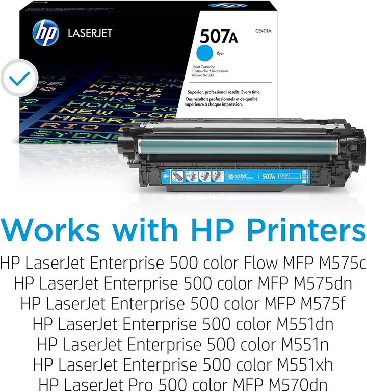 HP 507A (CE401A) Blau Original Toner für HP Laserjet Enterprise M551, Color M575, Pro 570,Cyan 6.000