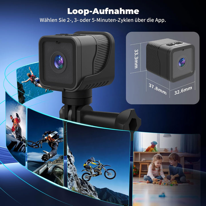 Helmkamera Fahrrad, WiFi 1080P HD&amp;120° Weitwinkel Action Cam | Fahrrad Kamera für Outdoor, Wasserdic