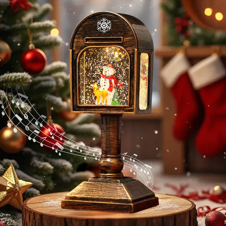 Weihnachtsdeko Laterne, Weihnachtslaterne, Weihnachts Schneekugel Laterne mit Musik, Weihnachts Schn