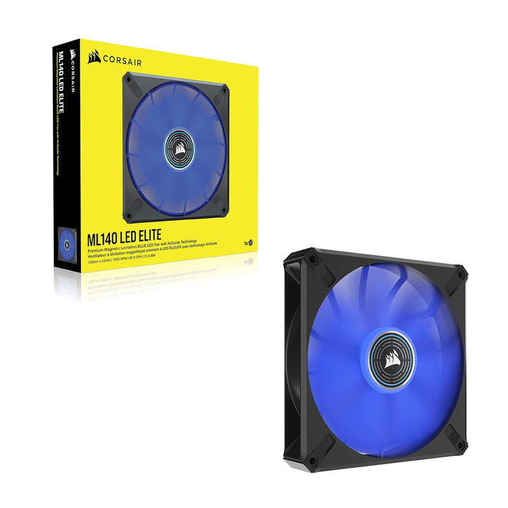 Corsair ML140 LED ELITE, 140mm PWM-Lüfter mit LEDs (CORSAIR AirGuide-Technologie, Magnetschwebelager