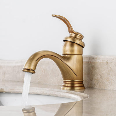 BOAOTX Wasserhahn Bad Antik, Waschtischarmatur Retro, Mischbatterie Waschbecken Armatur, Badarmatur