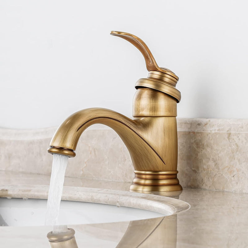 BOAOTX Wasserhahn Bad Antik, Waschtischarmatur Retro, Mischbatterie Waschbecken Armatur, Badarmatur