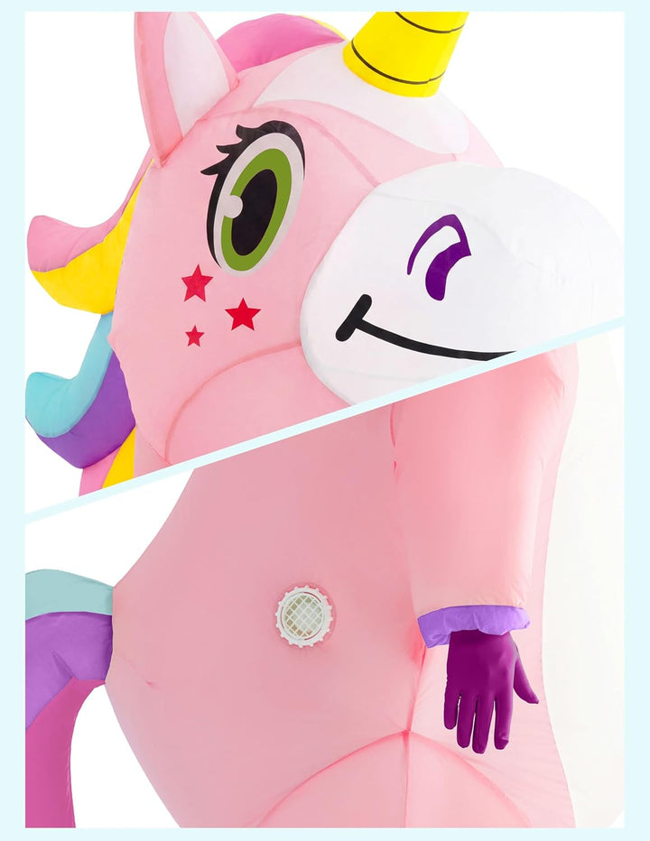 Spooktacular Creations Aufblasbares Einhorn Kostüm Ganzkörper, Einhorn Air Blow-up Kostüm für Hallow