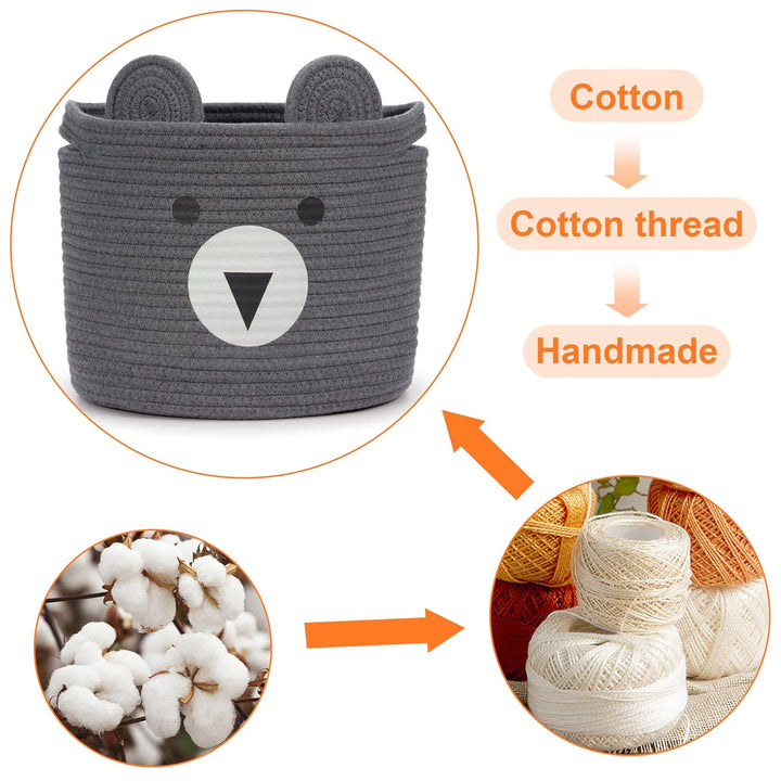 Aufbewahrungskorb Kinder aus Baumwolle für Spielzeug und Wäsche, Wäschekorb und Spielzeugkorb in ein