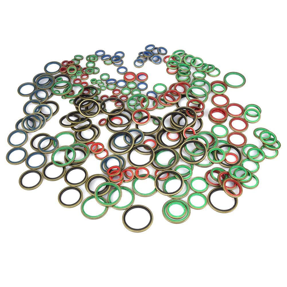 240pcs Dichtring Kupfer Unterlegscheiben gummidichtung Ölring Ablassschraube Dichtung Kombination Bo