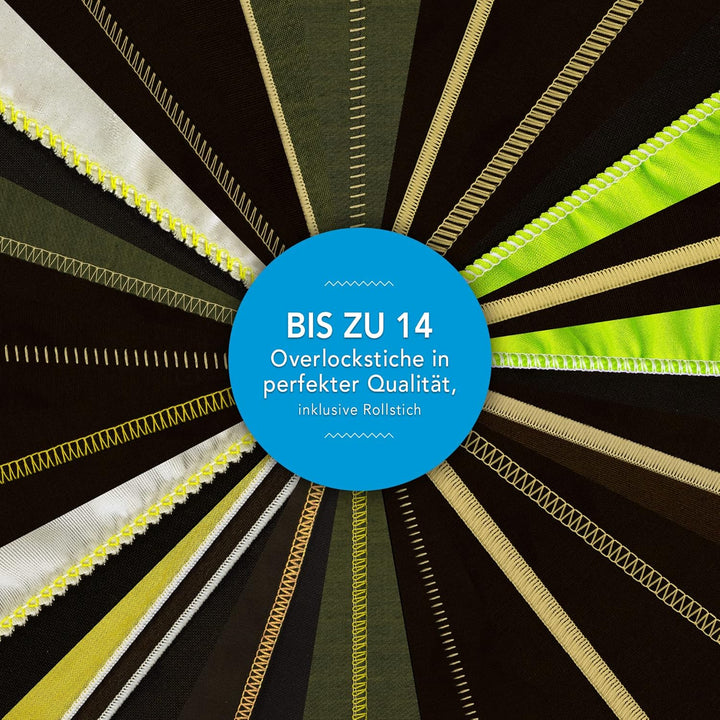 Triumphator 1700X Overlocker, Overlock-Nähmaschine, 3/4 Faden mit Differential, Vollmetallgestell, 1