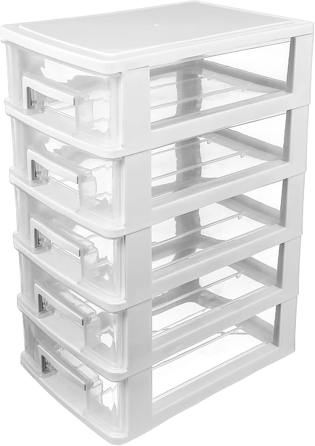 YARNOW Schubladenbox Schubladencontainer Organizer weiss 5 Schubladen Kunststoff Aufbewahrungsbehält