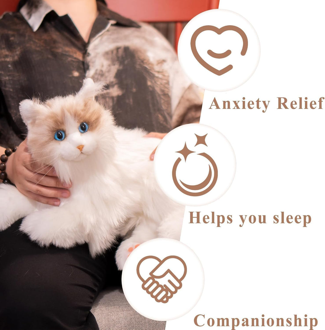 Realistische Roboterkatze–Interaktives Haustier, Roboter-Stofftierkatze mit Sprachausgabe, Herzschla