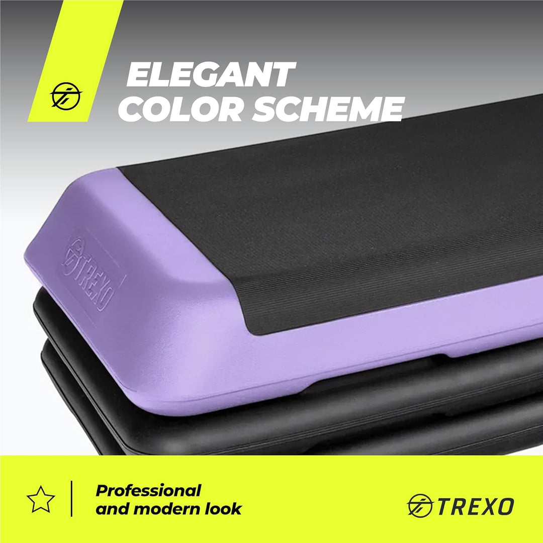 TREXO Stepper Für Zuhause - Aerobic Step mit 3-Stufiger Höhenverstellung, Fitness & Sport - Training