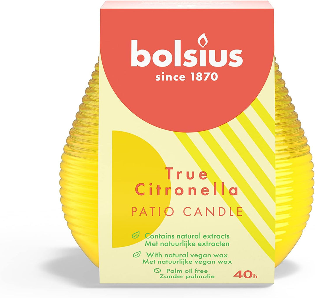 bolsius – Outdoorkerzen - Citronella - 6 Stück - Im Glass - Gelb Outdoor Glass Gelb, Outdoor Glass G