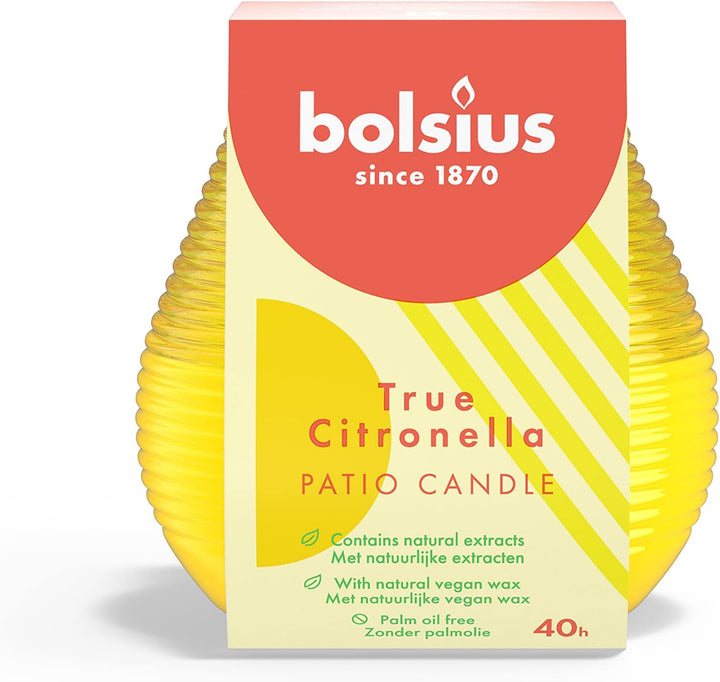 bolsius – Outdoorkerzen - Citronella - 6 Stück - Im Glass - Gelb Outdoor Glass Gelb, Outdoor Glass G