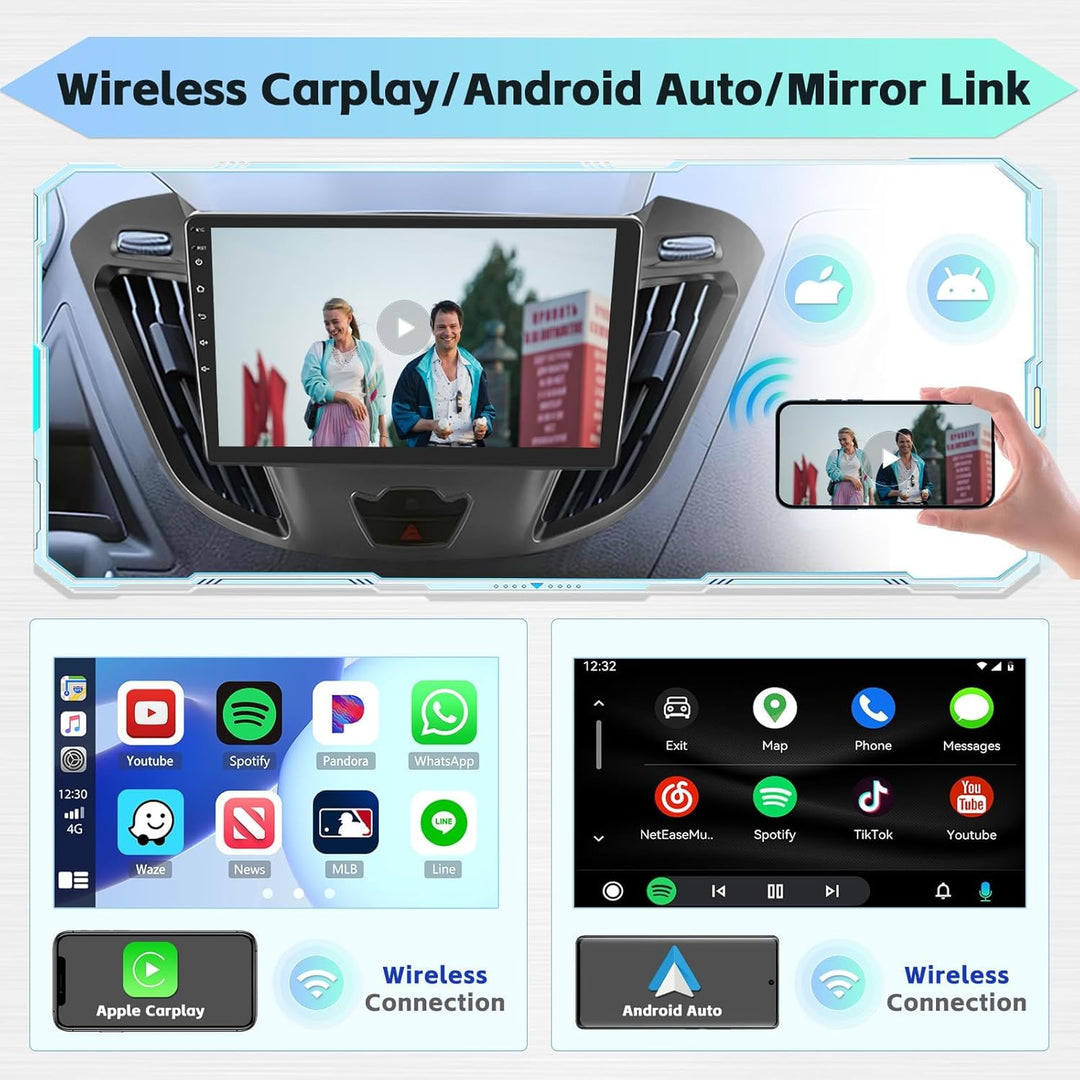 [8Cores 4G+64G] Hikity Autoradio Android 15 Für Ford Transit Tourneo Custom 2013-2019 9Zoll Touch Di