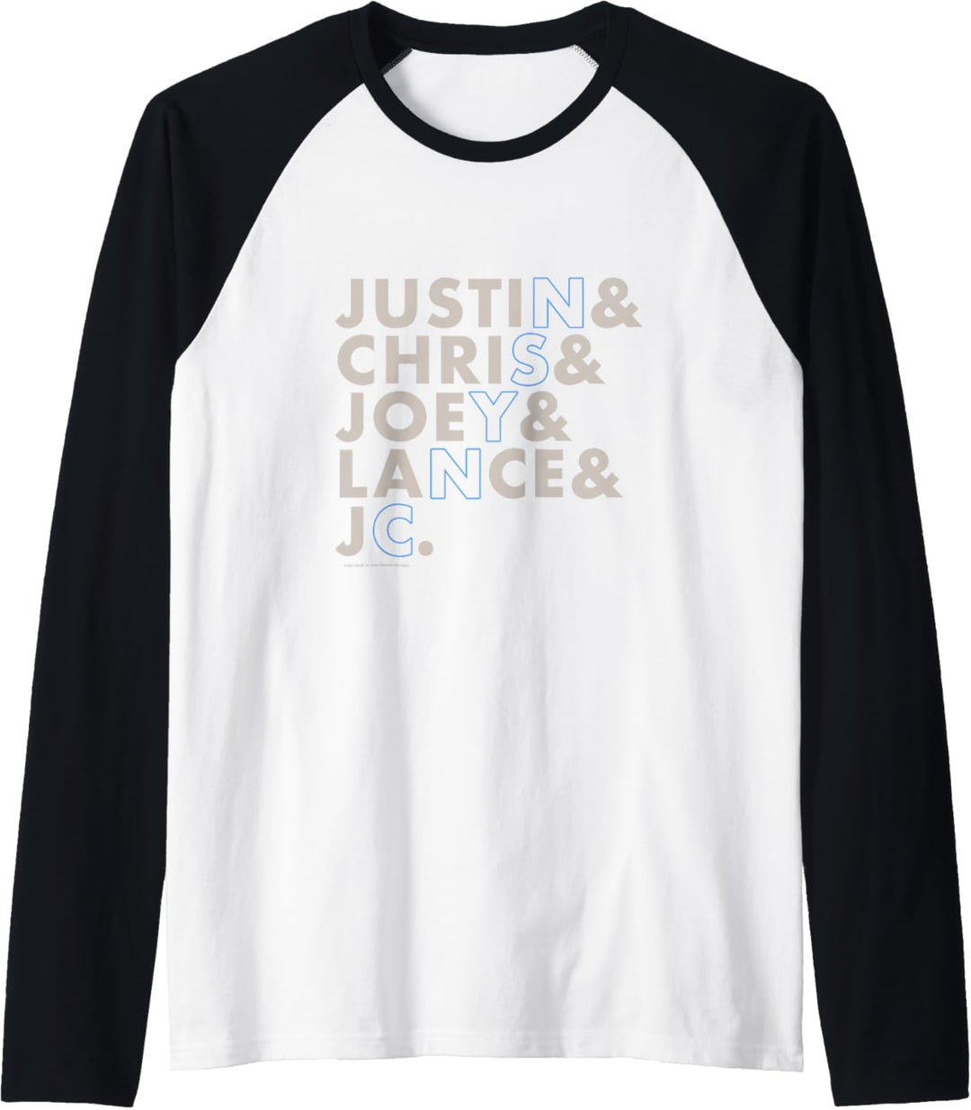 NSYNC Offizieller Namenstapel Raglan