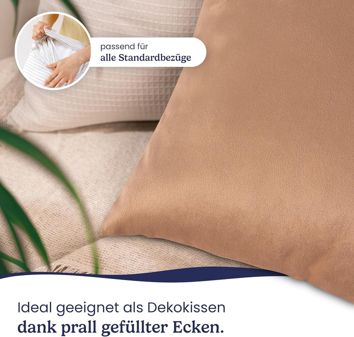 Gentle North Kopfkissen (45x45 cm gross) - 4er Set Kissen für Bett und als Dekokissen - Mit Reissver
