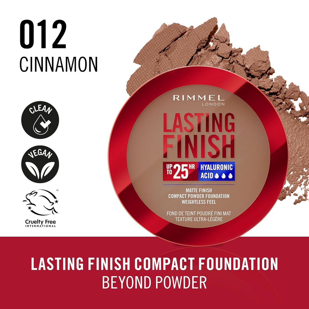 Rimmel Lasting Finish Compact Powder Foundation - 012 Cinnamon 012 Cinnamon 7 g (Confezione da 1), 0