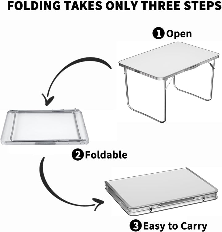 80CM/2.6FT Tragbarer Aluminium Klapptisch Heavy Duty Picknick Kochen Camping Tisch, Mehrzweck Pop-Up