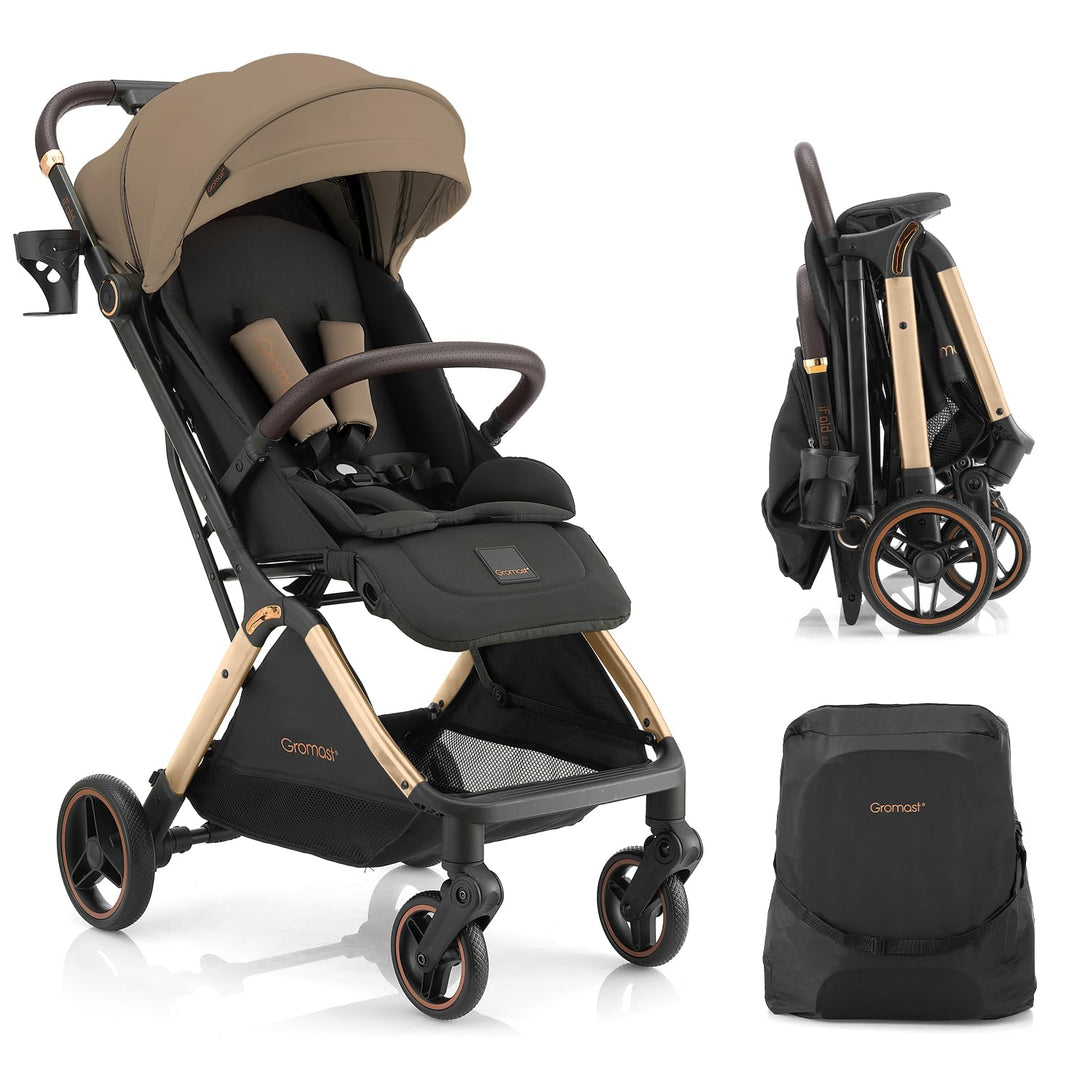 Gromast Gravity Faltbarer Kinderwagen, Tragbarer Reise-Kleinkindbuggy Mit Verstellbarer Rückenlehne