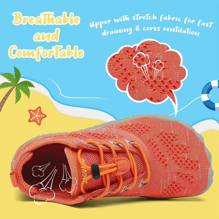 SAGUARO Kinder Barfussschuhe Schnell Trocknend Badeschuhe,24-36 EU 25 EU Orange, 25 EU Orange