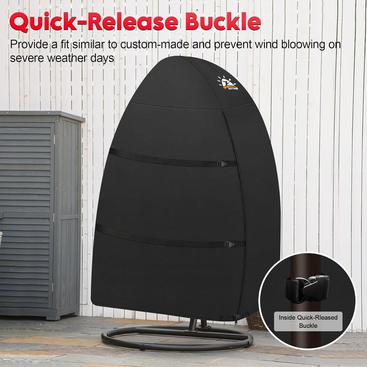 Zettum 2-Sitzer Abdeckung für Hängesessel 167 x 109 x 173 CM, Patio Schaukelstuhl Abdeckung 600D Oxf