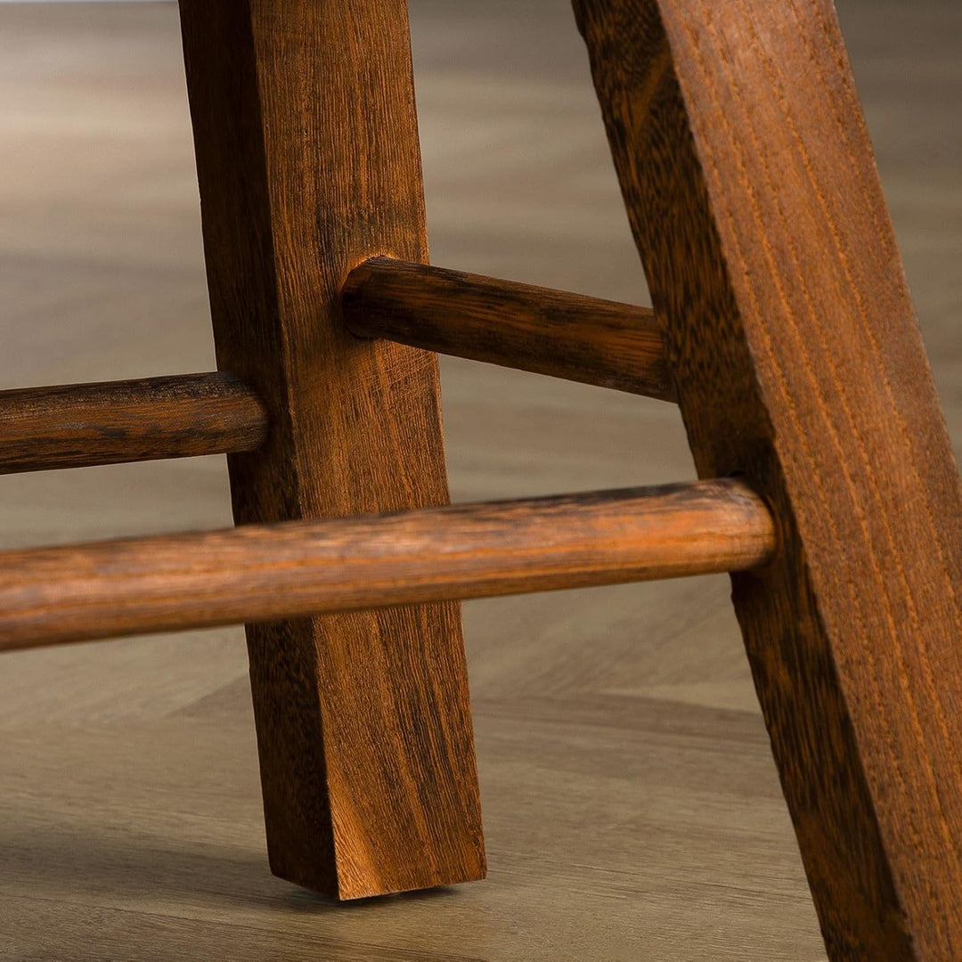 CARO-Möbel Sitzhocker ROSAL Dunkelbraun - Hocker aus Paulowina Holz mit rechteckiger Form, Tritthock