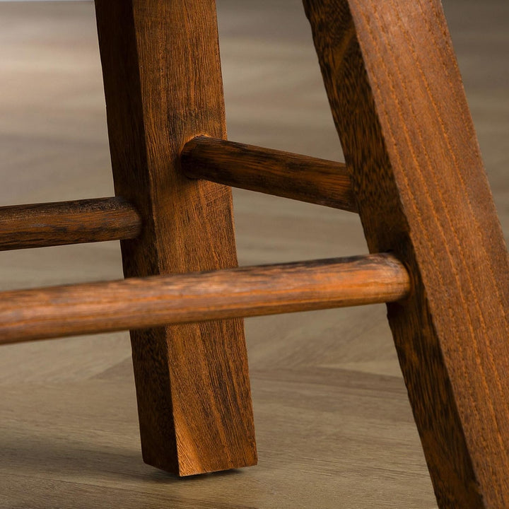 CARO-Möbel Sitzhocker ROSAL Dunkelbraun - Hocker aus Paulowina Holz mit rechteckiger Form, Tritthock