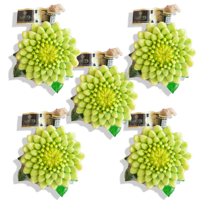LABOTE Handgemachte thailändische Bio Naturseife Chrysantheme mit typischem Duft, 5 Stück, Chrysanth