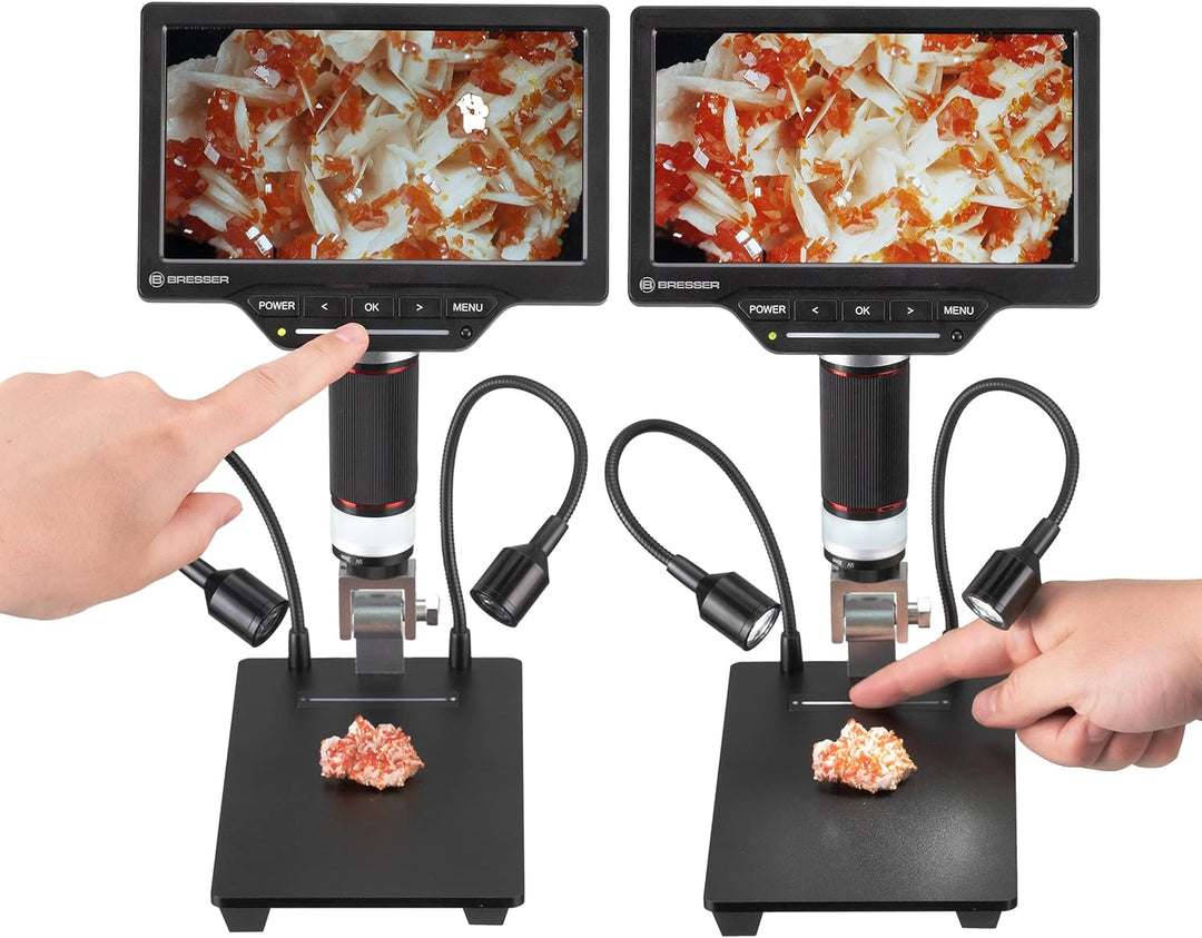 Bresser Digitales Mikroskop 2L mit regelbarem Auflicht, WLAN, hochauflösendem 17,8-cm-(7'')-LCD-Farb