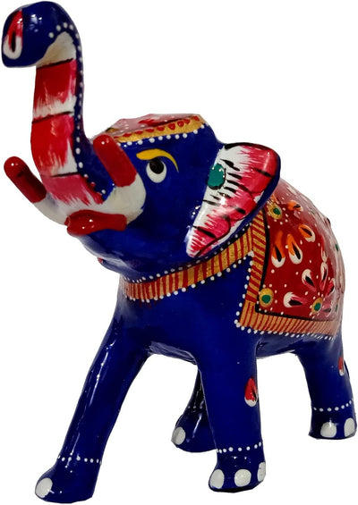 Purpledip enamelled metallic showpiece elephant. Indian gift ideas (10470)