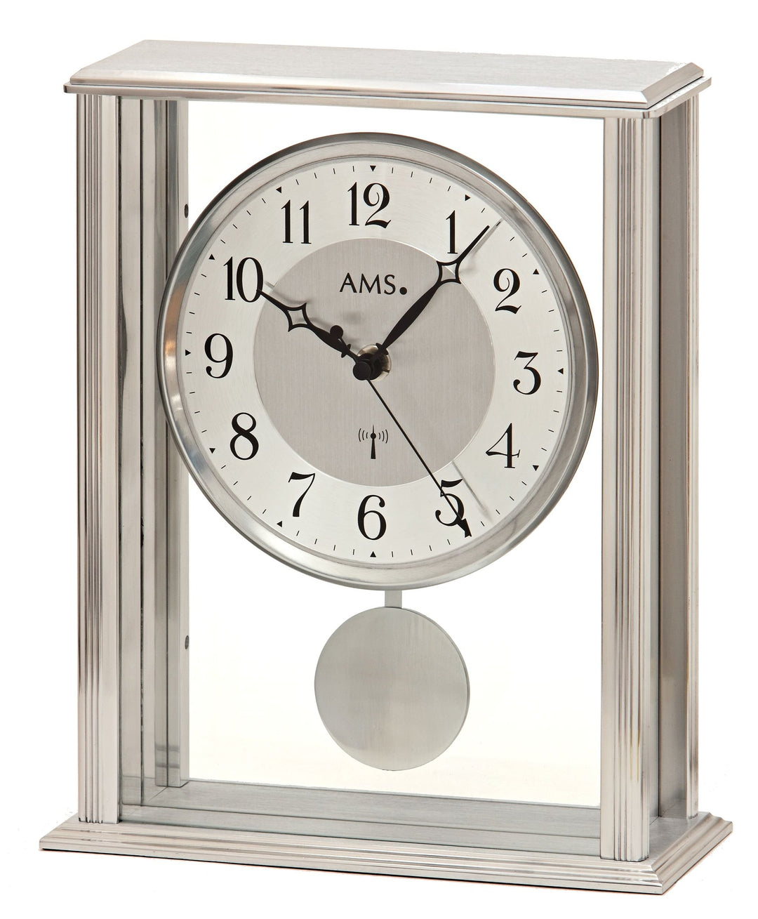 AMS Moderne Tischuhr mit Funkwerk, Batterie betrieben - Modern Style Funk-Tischuhr 25cm- 5190
