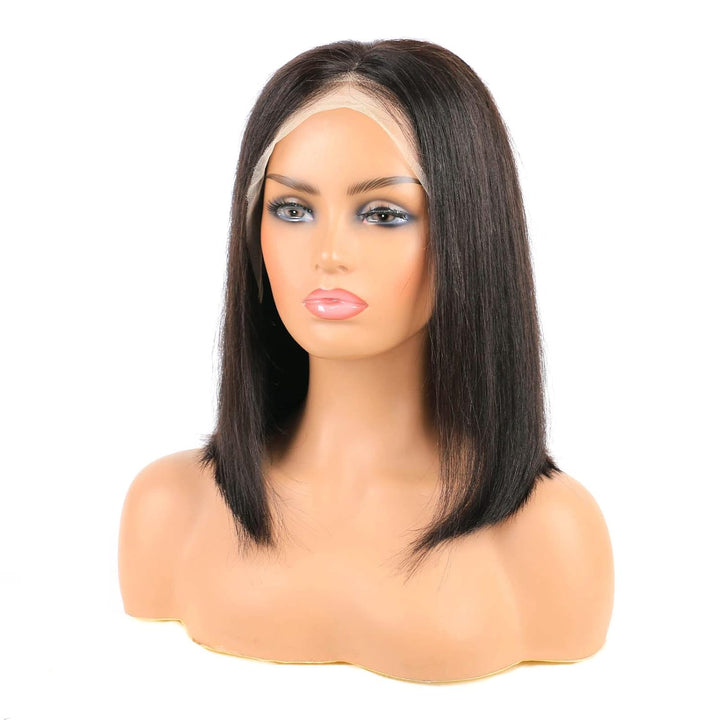 Huarisi 12 inch Short Straight Bob Wigs for Black Women 13x4 Lace Frontal Wig Human Hair Natural Hai