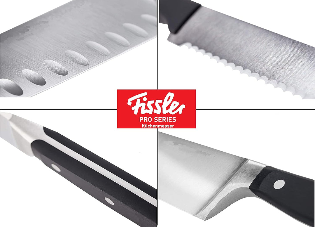 Fissler PROFI Messerset 4 tlg, Spezialklingen-Edelstahl geschmiedet - scharf, Rostfrei, Küchenmesser