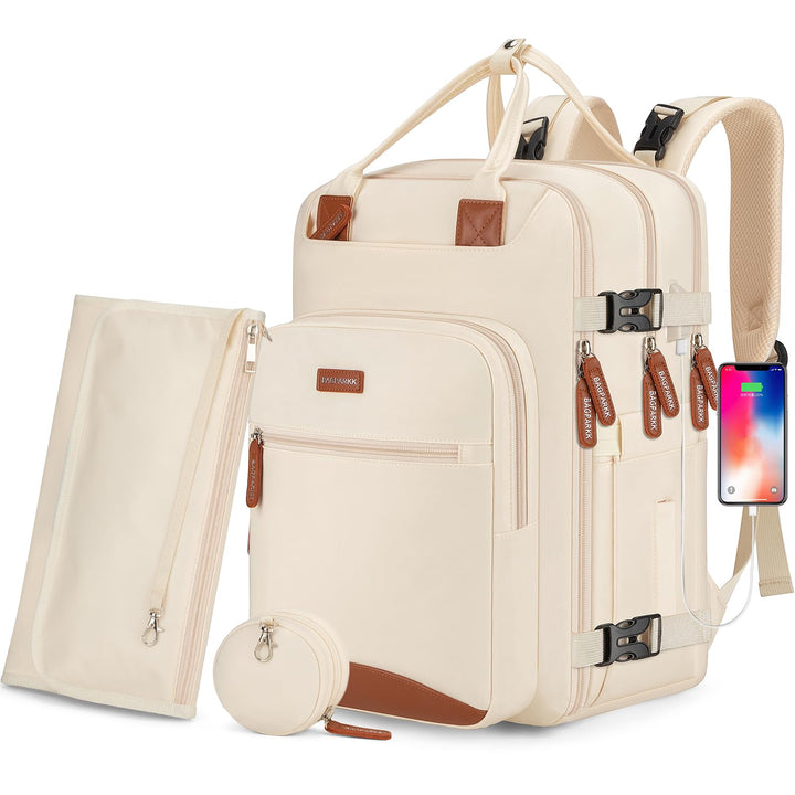 BAGPARKK Wickeltaschen-Rucksack, wasserdichte Wickeltasche mit USB-Ladeanschluss, multifunktionaler