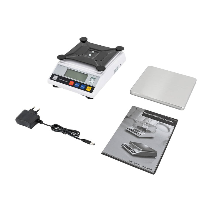 Elektronische Laborwaage Digitalwaage 6kg/0,1g | Edelstahl Küchenwaage, LCD Zähl- und Tarafunktion Z