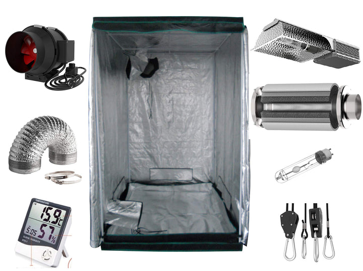 Growzelt Komplettset mit revolutionärer 315 W CMH 120x120x200 cm (315 W CMH)
