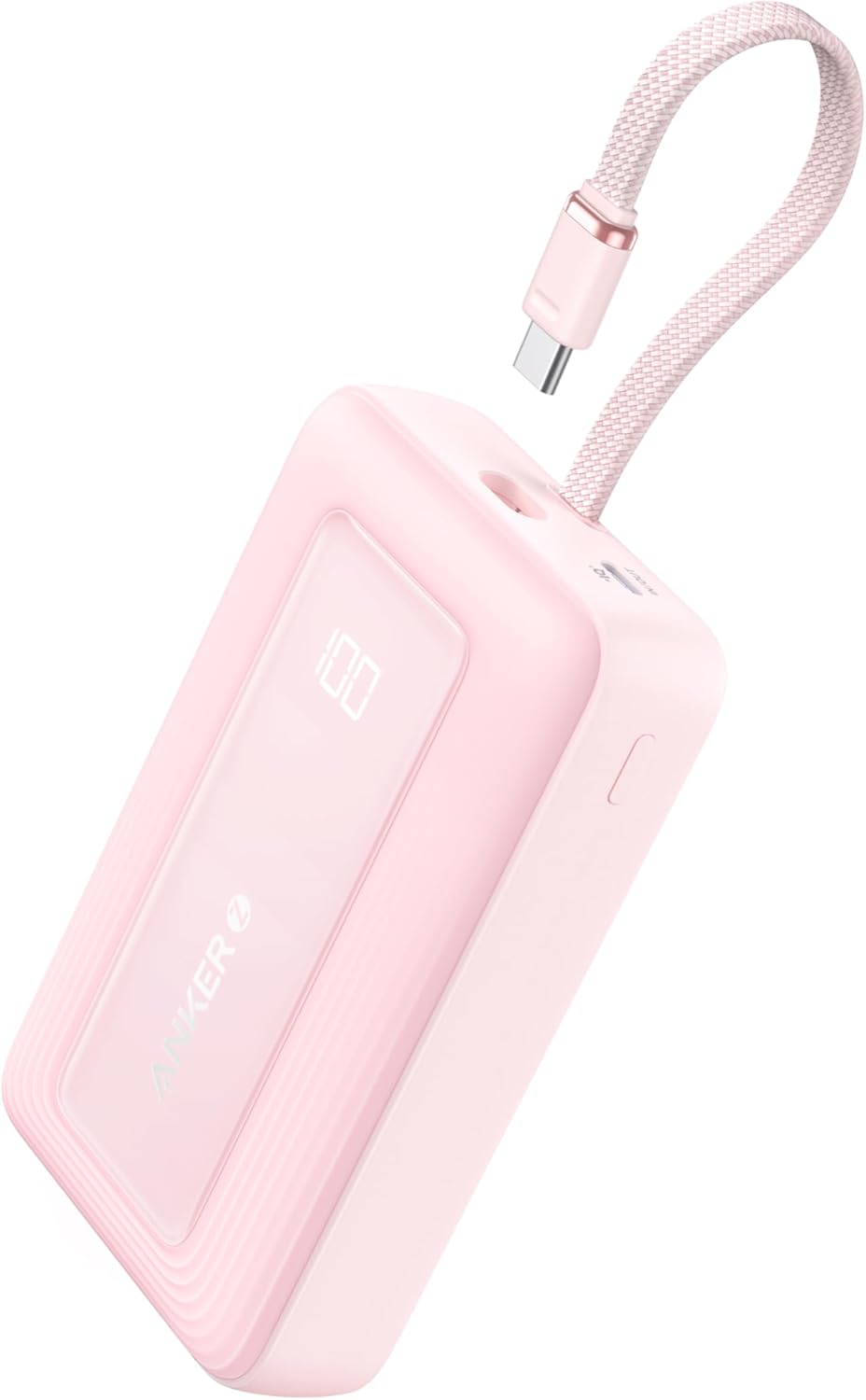 Anker Power Bank, Powerbank 20000mAh 30W mit integriertem USB-C Kabel, High-Speed portables Ladegerä