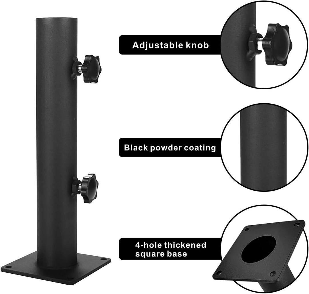 VANROUG Robuster quadratischer Sonnenschirmständer Sonnenschirmfuss aus Stahl mit verstellbarem Knau
