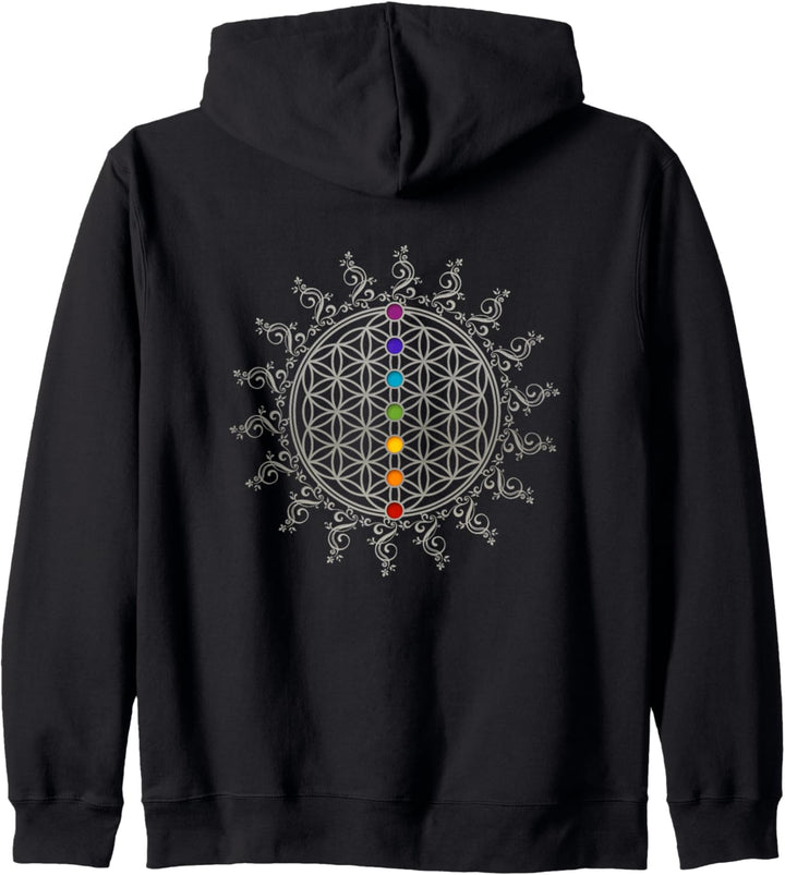 Blume des Lebens, Chakra, Sacred Geometry, Flower of Life Kapuzenjacke