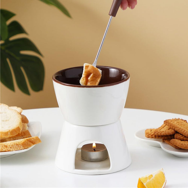 Schokofondue, Schoko Fondue, Keramik Butter Schokoladen Fonduetopf, Home Teelicht Kerzen Fondue Set
