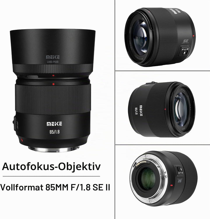 Meike 85mm f1.8 SE II Vollformat STM Hochauflösendes 8K Autofokus Mittel-Teleobjektiv für Canon EOS